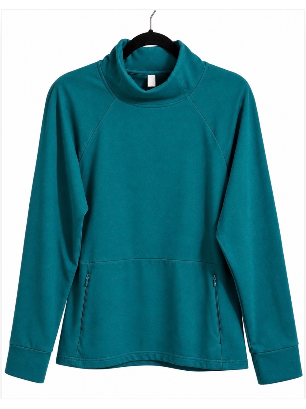 Yogalicious Teal Polaris Back Cooling Funnel Neck Athletic Pullover Sweatshirt